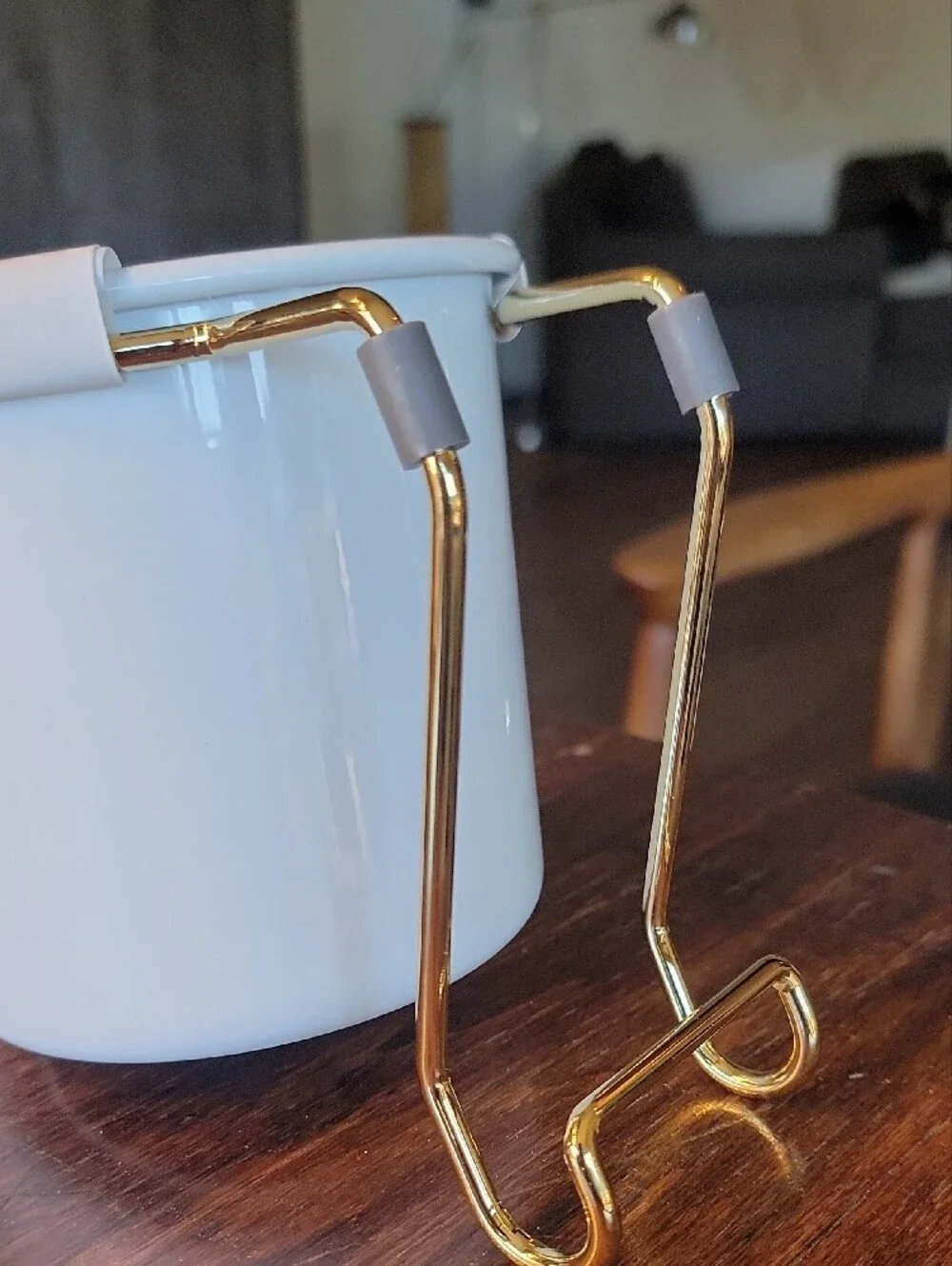 IKEA White Metal Bucket with Handle